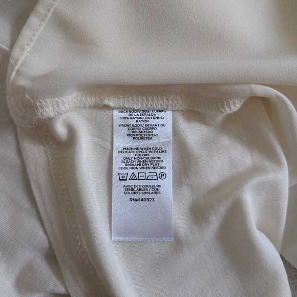 LOFT Ruffle Mixed Media Shell - Picture 5 of 5